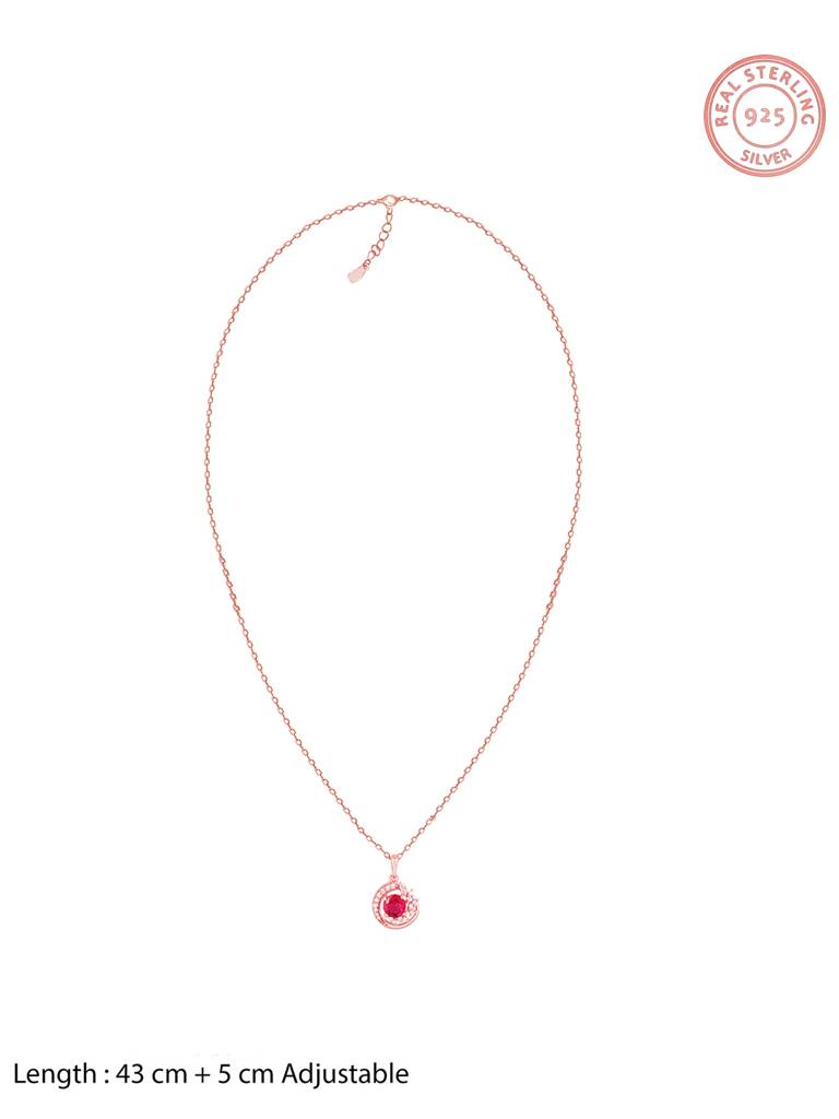 Giva 925 Sterling Silver Rose Gold Full Of Love Pendant With Link Chain
