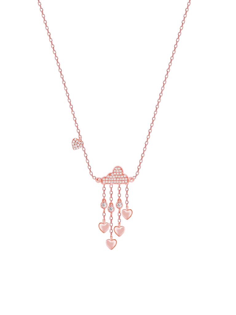 GIVA 925 Sterling Silver Rose Gold Cloud of Love Necklace