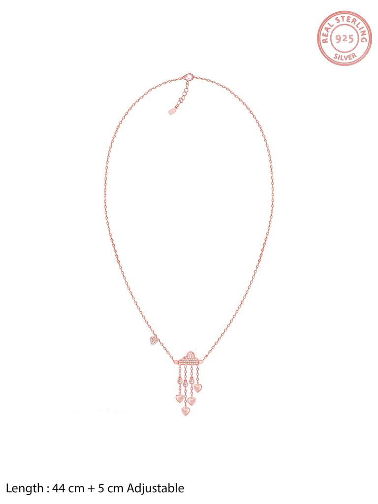 GIVA 925 Sterling Silver Rose Gold Cloud of Love Necklace