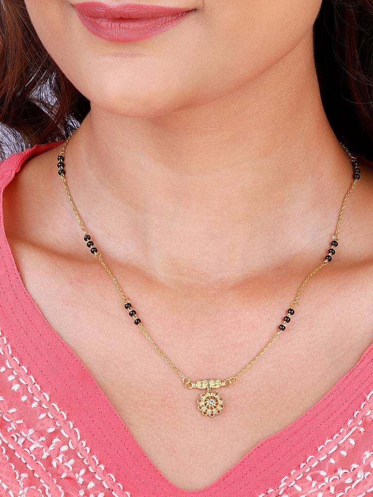 Giva 925 Sterling Silver Golden Sacred Floral Mangalsutra