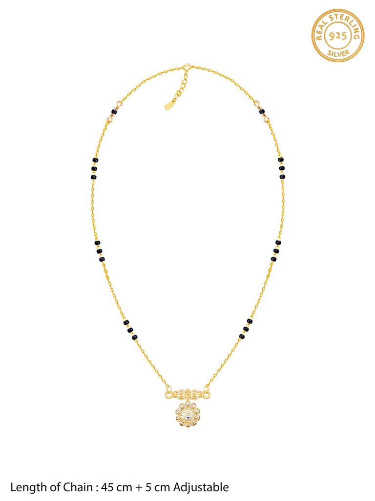 Giva 925 Sterling Silver Golden Sacred Floral Mangalsutra