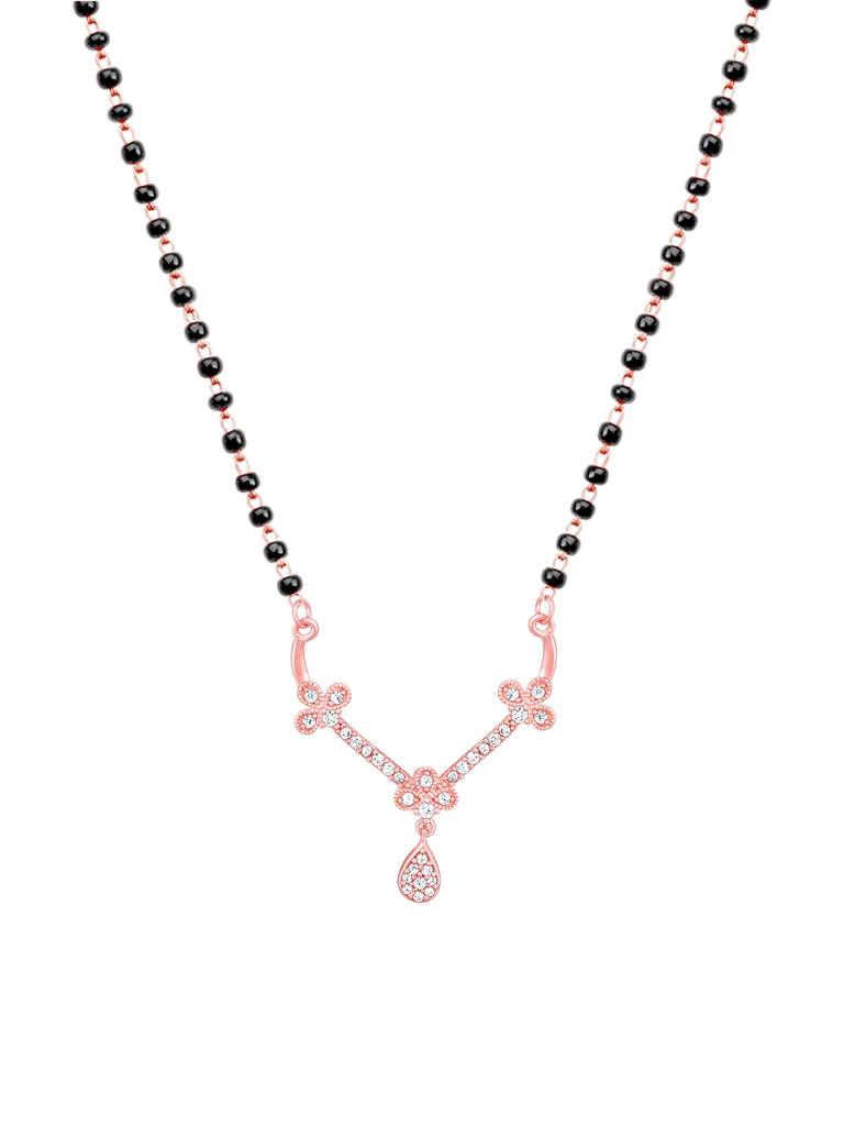 Giva 925 Sterling Silver Rose Gold Harmony Drop Mangalsutra