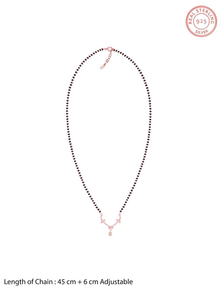 Giva 925 Sterling Silver Rose Gold Harmony Drop Mangalsutra