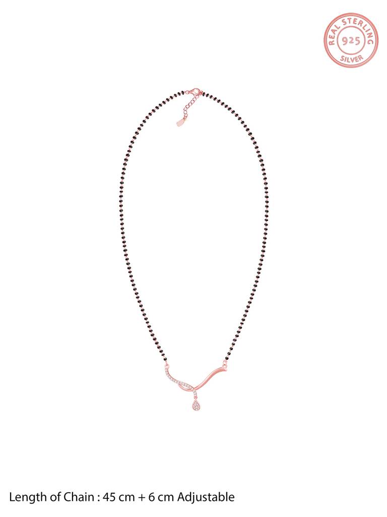 Giva 925 Sterling Silver Rose Gold Enchanted Knot Mangalsutra