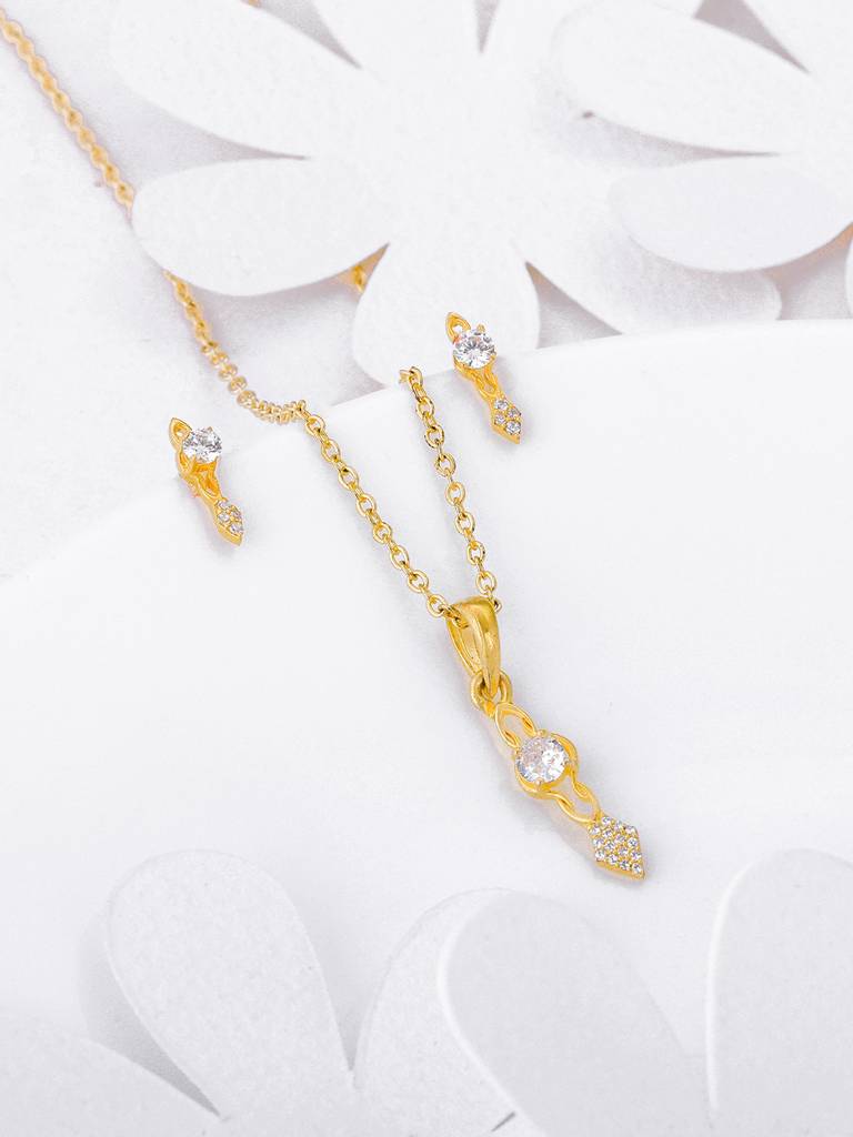 Giva 925 Sterling Silver Golden Sparkling Arrowhead Set