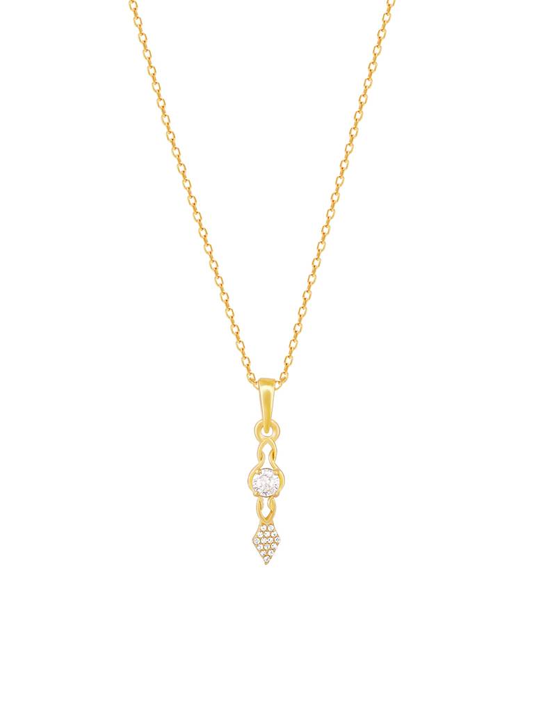 Giva 925 Sterling Silver Golden Sparkling Arrowhead Pendant With Link Chain