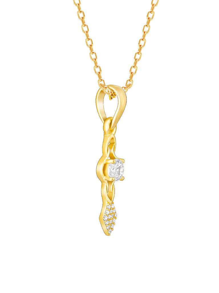 Giva 925 Sterling Silver Golden Sparkling Arrowhead Pendant With Link Chain