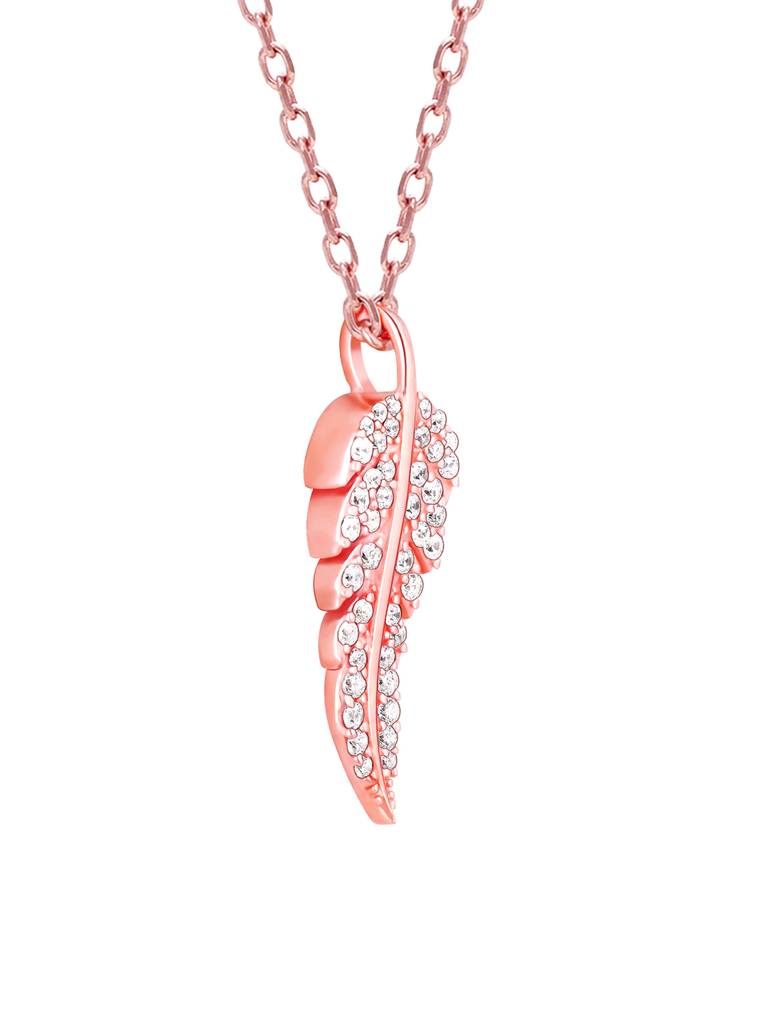 Giva 925 Sterling Silver Rose Gold Leaf Elegance Pendant With Link Chain