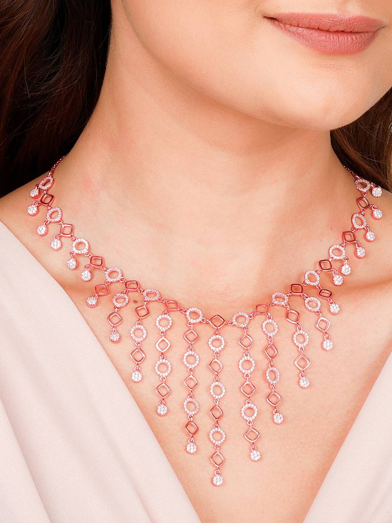 Giva 925 Sterling Silver Anushka Sharma Rose Gold Queen Of Dreams Necklace