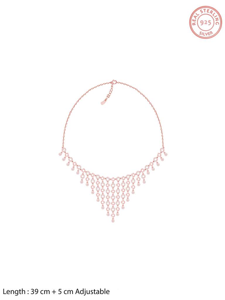 Giva 925 Sterling Silver Anushka Sharma Rose Gold Queen Of Dreams Necklace