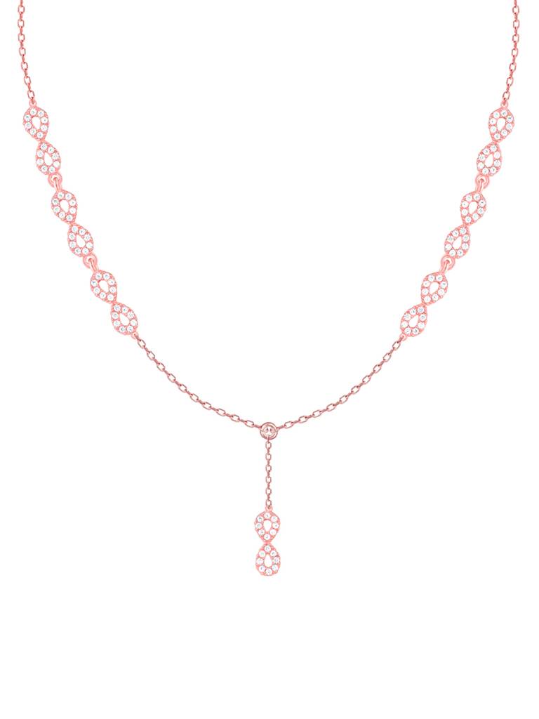 Giva 925 Sterling Silver Rose Gold Grand Opulence Necklace
