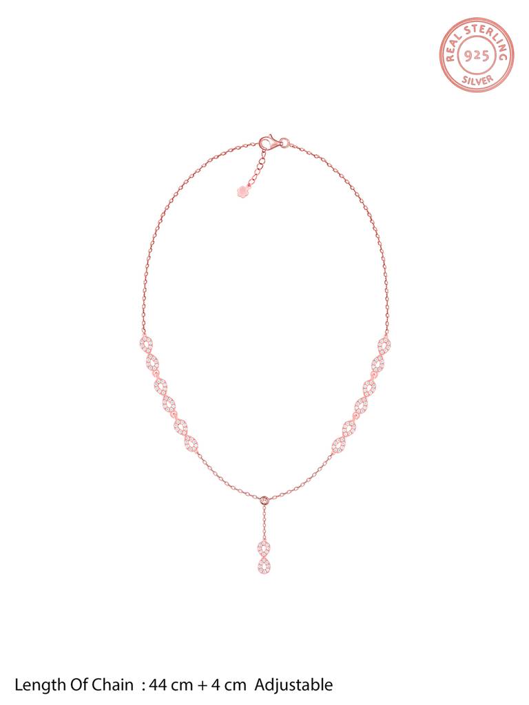 Giva 925 Sterling Silver Rose Gold Grand Opulence Necklace