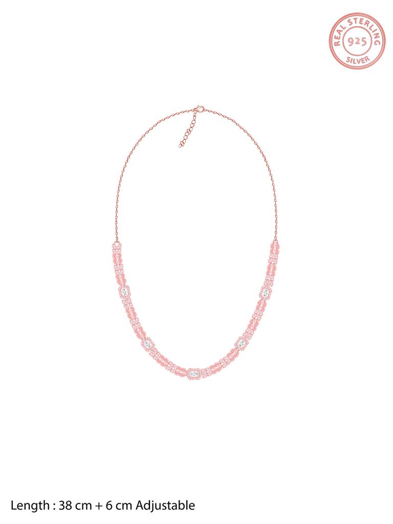 Giva 925 Sterling Silver Anushka Sharma Rose Gold Braided Necklace