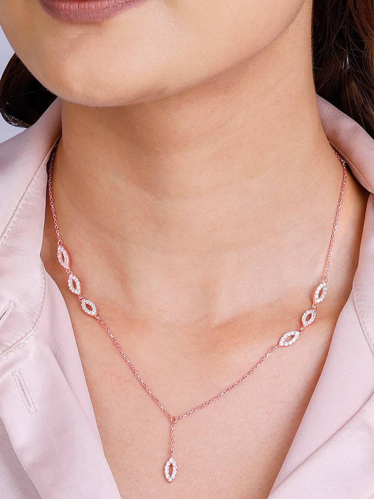 Giva 925 Sterling Silver Rose Gold Ravishing Grace Necklace