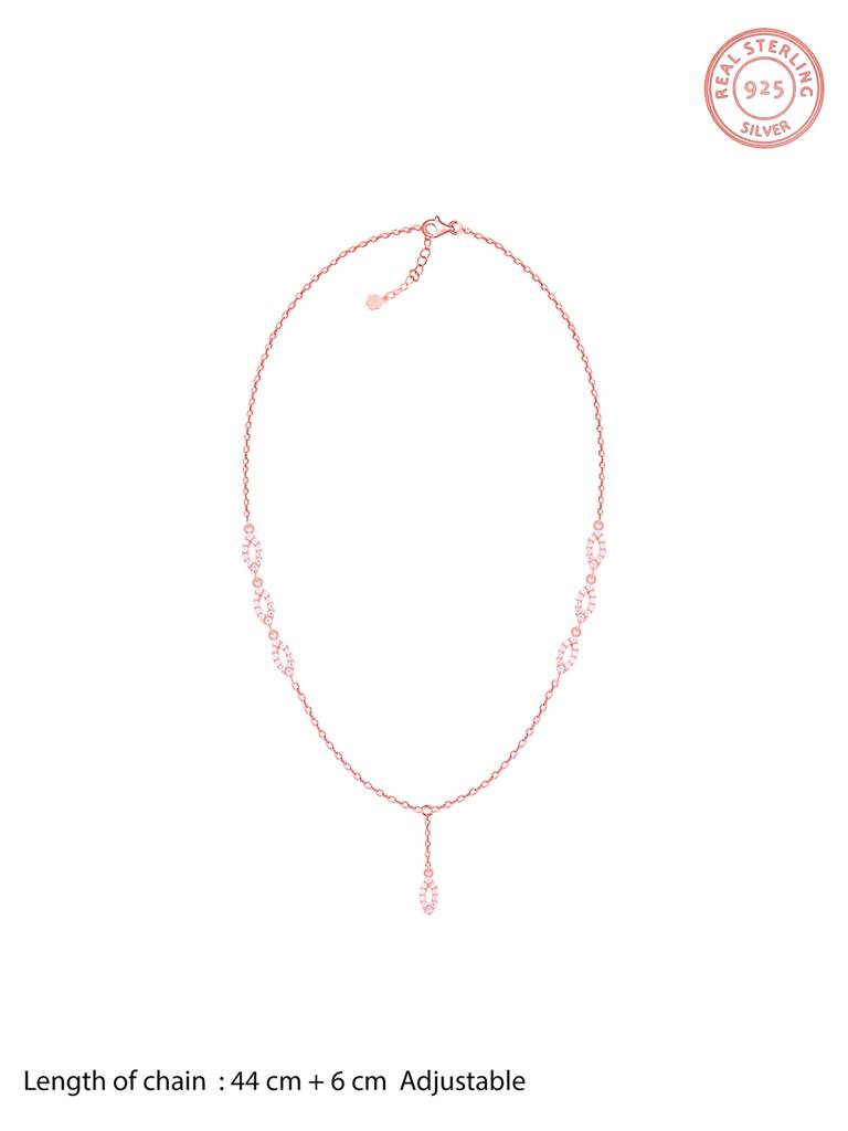 Giva 925 Sterling Silver Rose Gold Ravishing Grace Necklace