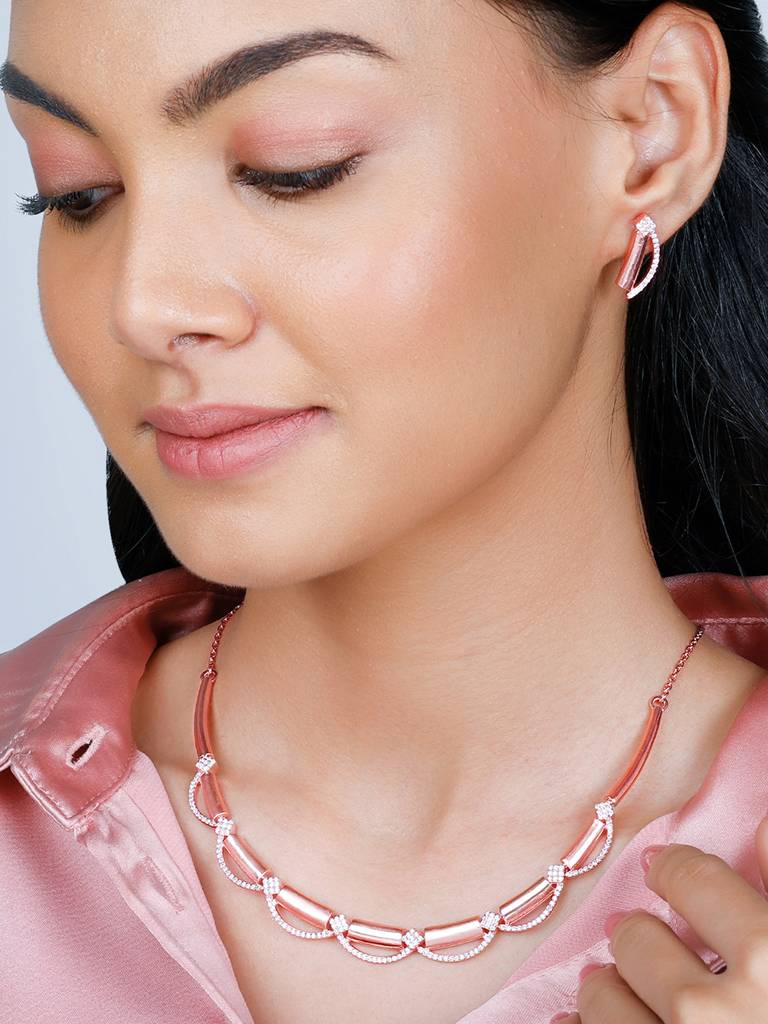 Giva 925 Sterling Silver Rose Gold Hope And Happiness Set