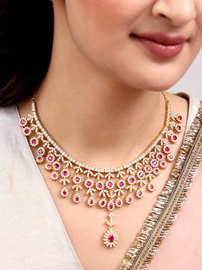 Giva 925 Sterling Silver Anushka Sharma Golden Imperial Bridal Necklace