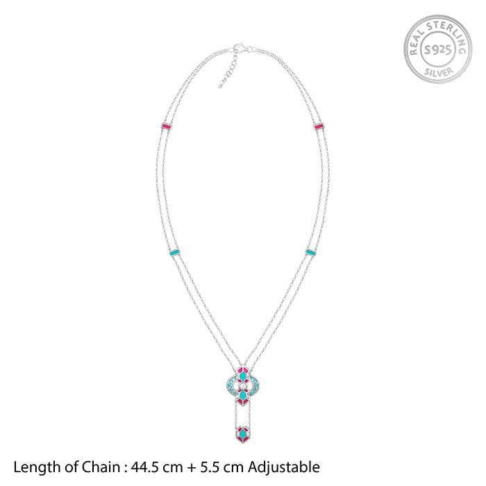 Oxidized Silver Quatrefoil Necklace : PD01884