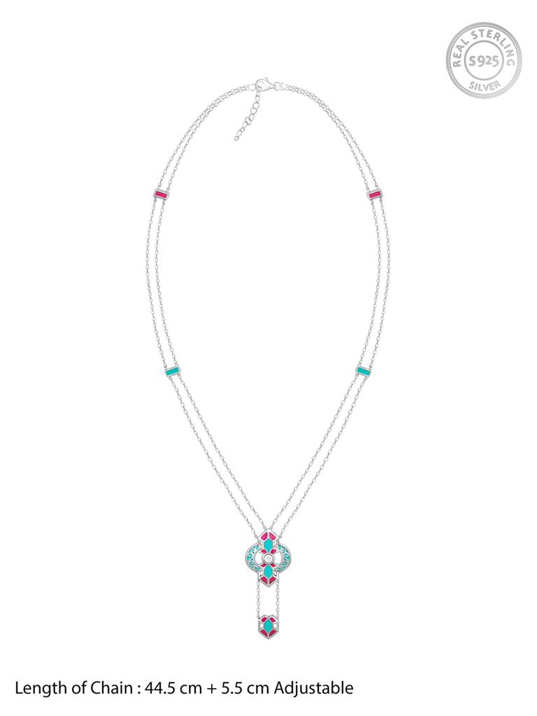 Oxidized Silver Quatrefoil Necklace : PD01884
