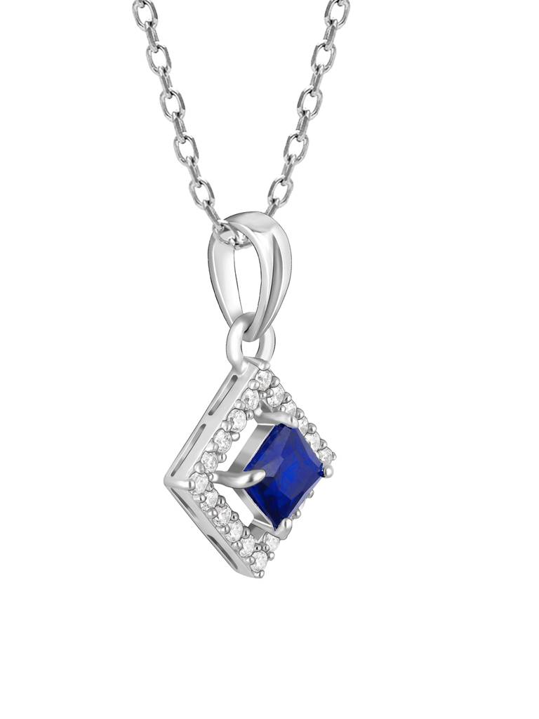 Giva 925 Sterling Silver Oceanic Square Pendant With Link Chain