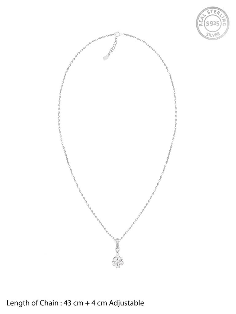 Giva 925 Sterling Silver Enchanted Floral Pendant With Link Chain