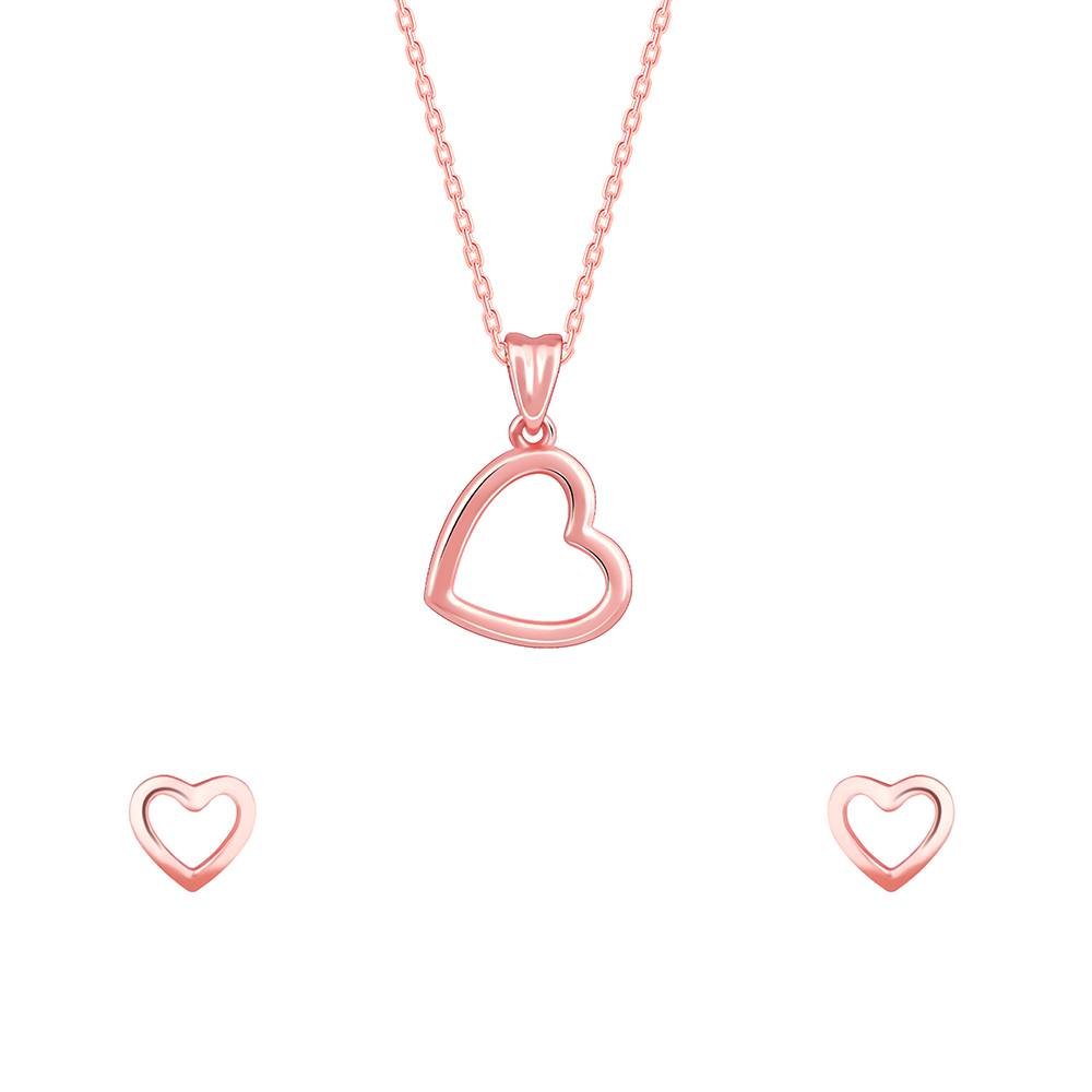 925 Silver Rose Gold Heartline Harmony Set| Gifts For Women And Girls : PD018ER0678