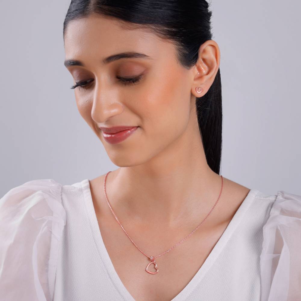 925 Silver Rose Gold Heartline Harmony Set| Gifts For Women And Girls : PD018ER0678