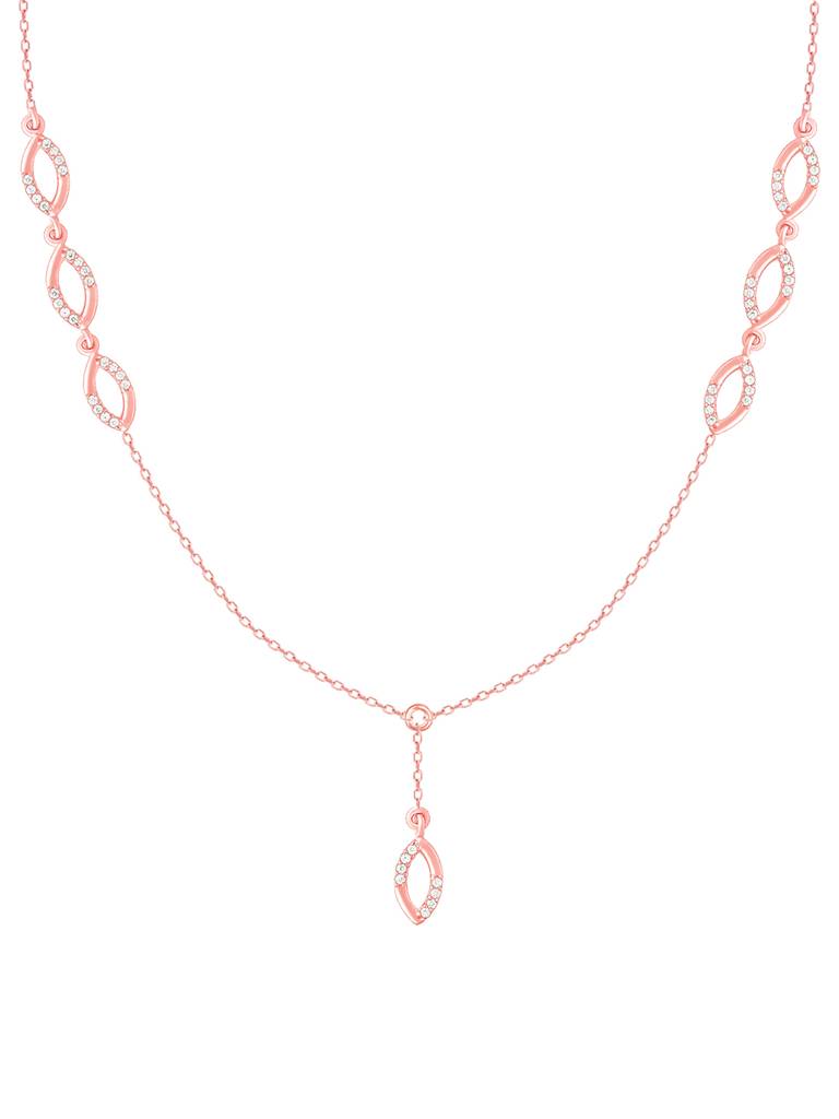 Giva 925 Sterling Silver Rose Gold Regal Radiance Bridal Necklace