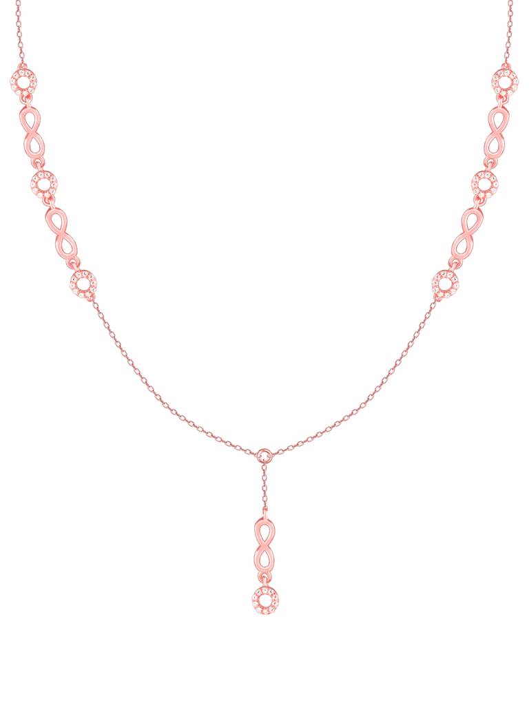 Giva 925 Sterling Silver Rose Gold Infinite Connections Necklace