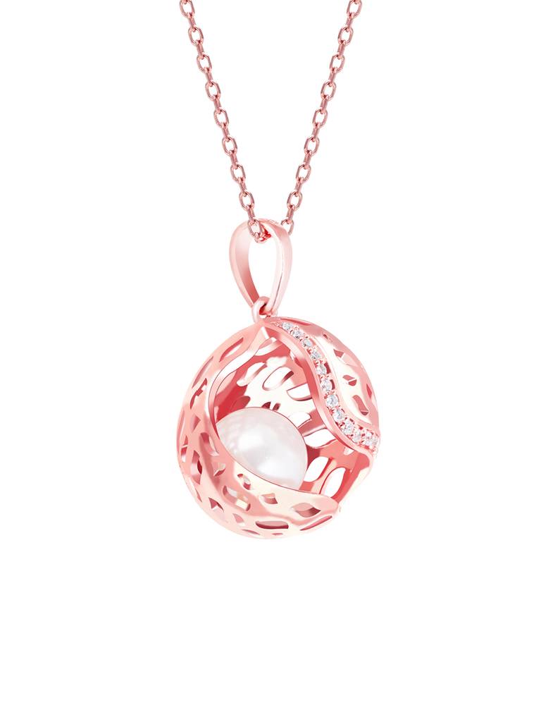 Giva 925 Sterling Silver Rose Gold My Precious Child Pendant With Link Chain