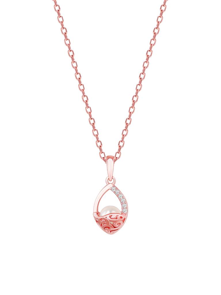 Giva 925 Sterling Silver Rose Gold I Care For You Pendant With Link Chain