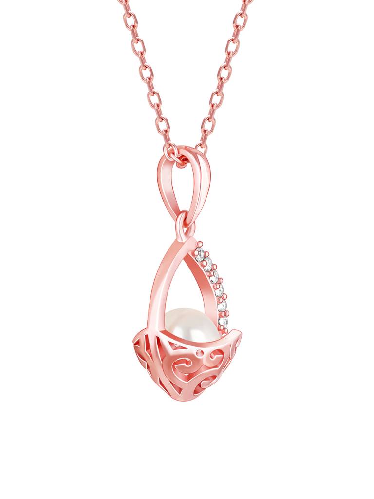 Giva 925 Sterling Silver Rose Gold I Care For You Pendant With Link Chain