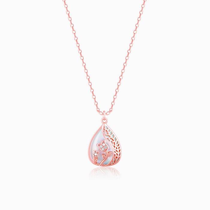 Giva 925 Sterling Silver Rose Gold Divine Bloom Pendant With Link Chain| Necklace To Gift  : PD01912