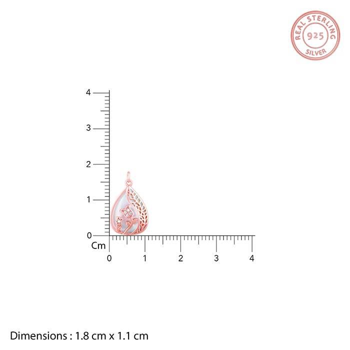 Giva 925 Sterling Silver Rose Gold Divine Bloom Pendant With Link Chain| Necklace To Gift  : PD01912