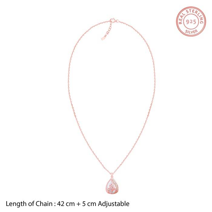 Giva 925 Sterling Silver Rose Gold Divine Bloom Pendant With Link Chain| Necklace To Gift  : PD01912