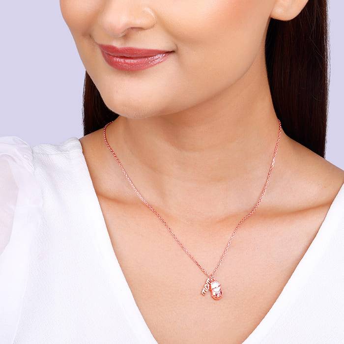 Giva 925 Silver Rose Gold On Mom'S Path Pendant With Link Chain : PD01914