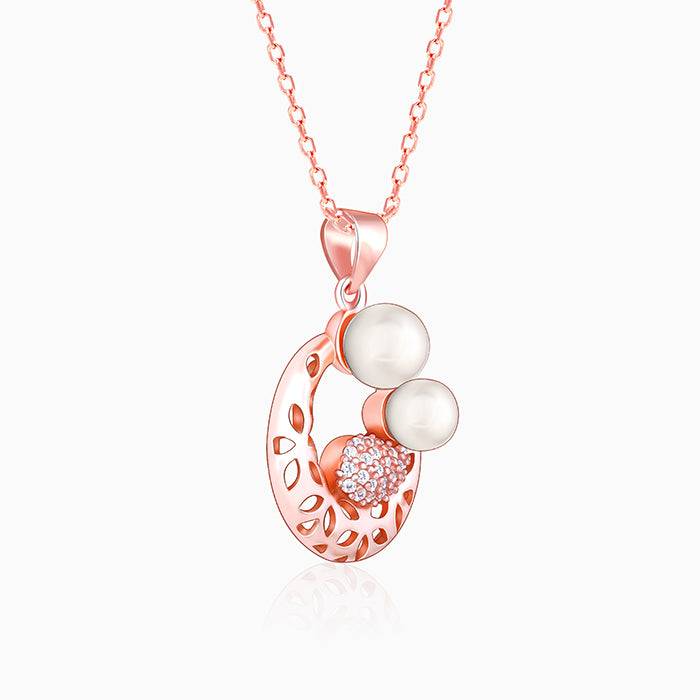 Giva 925 Sterling Silver Rose Gold Pearlescent Cuddle Pendant With Link Chain| Necklace To : PD01916
