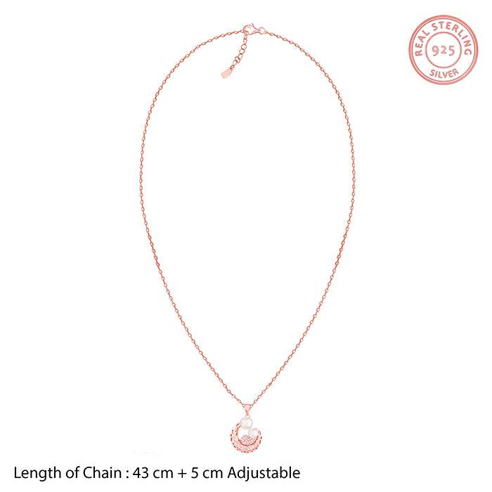 Giva 925 Sterling Silver Rose Gold Pearlescent Cuddle Pendant With Link Chain| Necklace To : PD01916