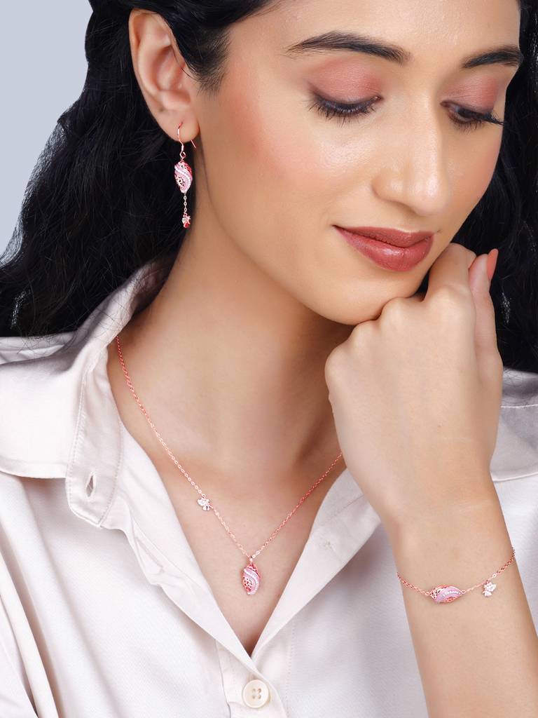 Giva 925 Sterling Silver Rose Gold Winged Beauty Set Of Three