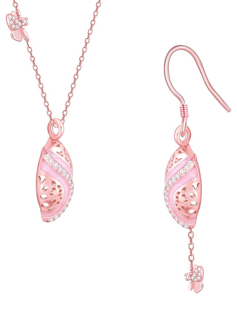 Giva 925 Sterling Silver Rose Gold Winged Beauty Set Of Three