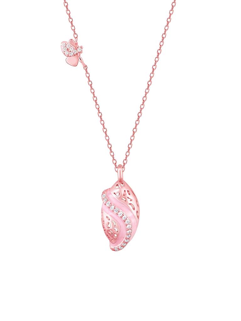 Giva 925 Sterling Silver Rose Gold Winged Beauty Necklace