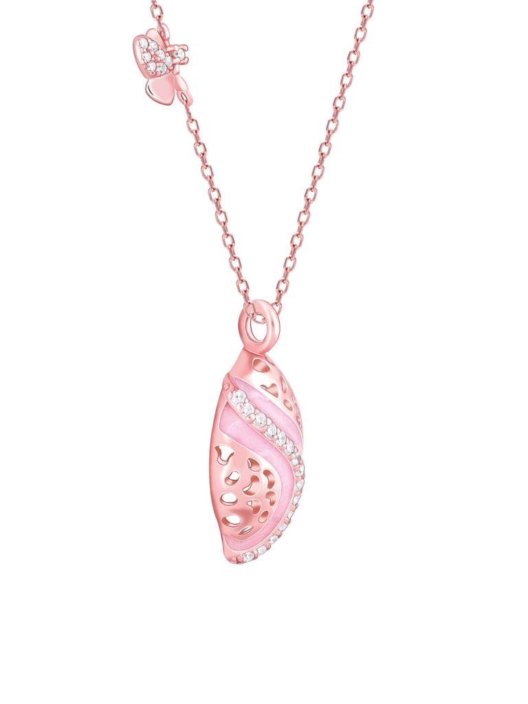 Giva 925 Sterling Silver Rose Gold Winged Beauty Necklace
