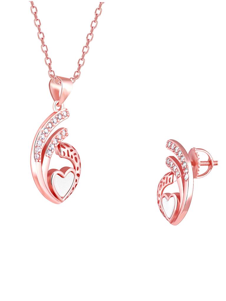 Giva 925 Sterling Silver Rose Gold Tender Affection Set