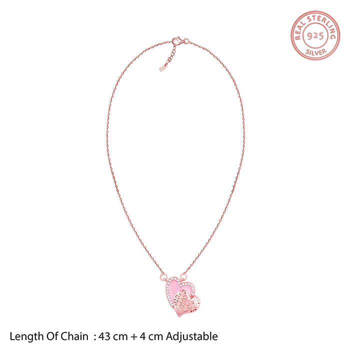 Giva 925 Sterling Silver Rose Gold Dual Heartbeat Set| Drops To Gift Women & Girls | With  : PD01925ER02061