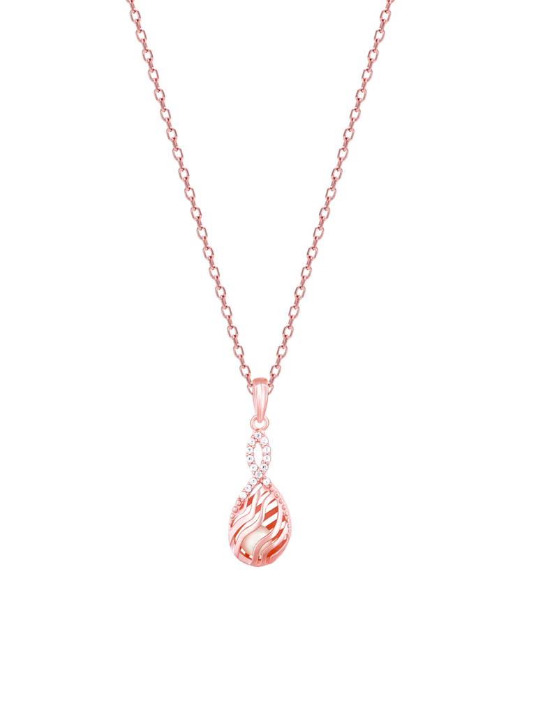 Giva 925 Sterling Silver Rose Gold Purity Of Love Pendant With Link Chain