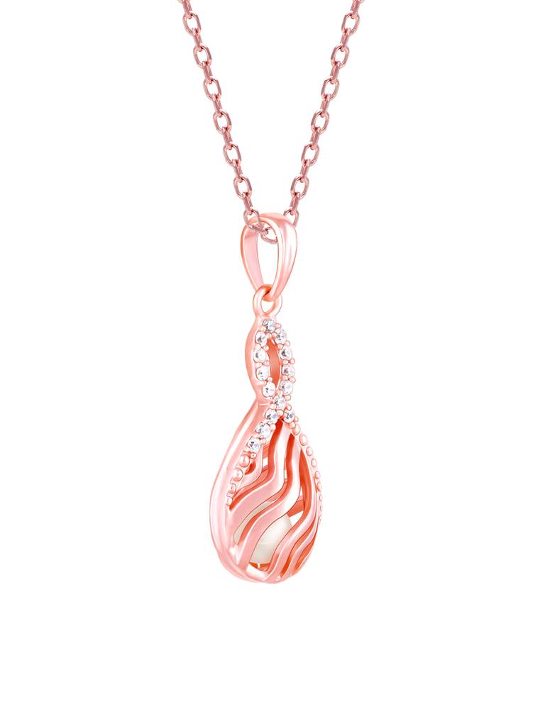 Giva 925 Sterling Silver Rose Gold Purity Of Love Pendant With Link Chain