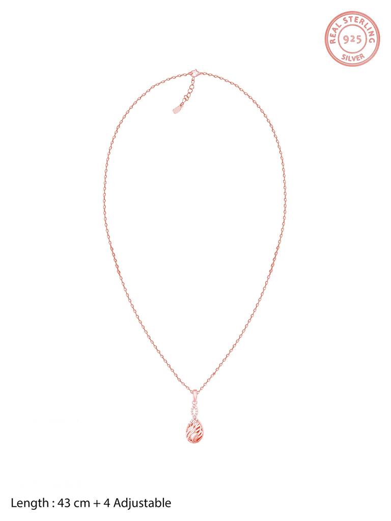 Giva 925 Sterling Silver Rose Gold Purity Of Love Pendant With Link Chain