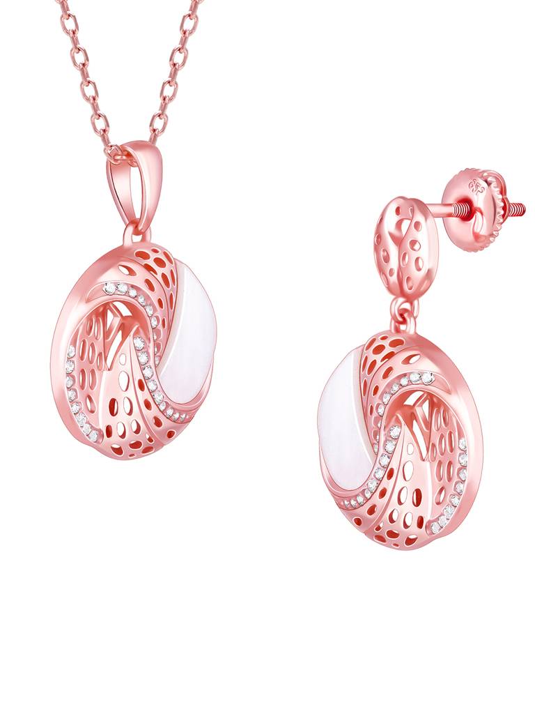 Giva 925 Sterling Silver Rose Gold Graceful Dreams Set