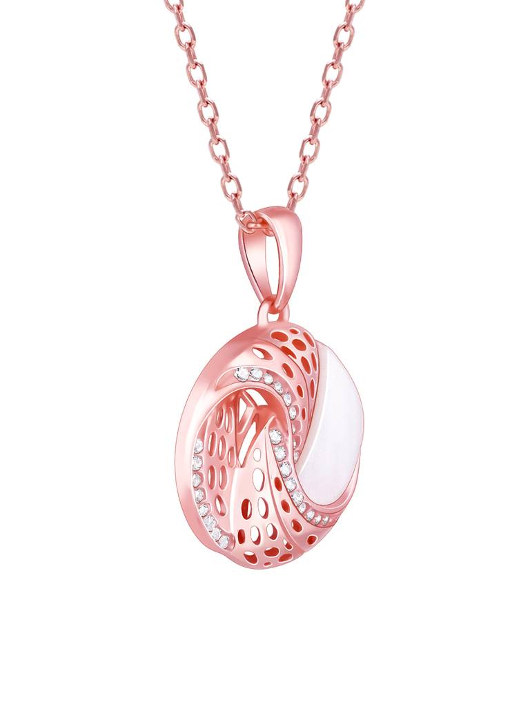 Giva 925 Sterling Silver Rose Gold Graceful Dreams Pendant With Link Chain