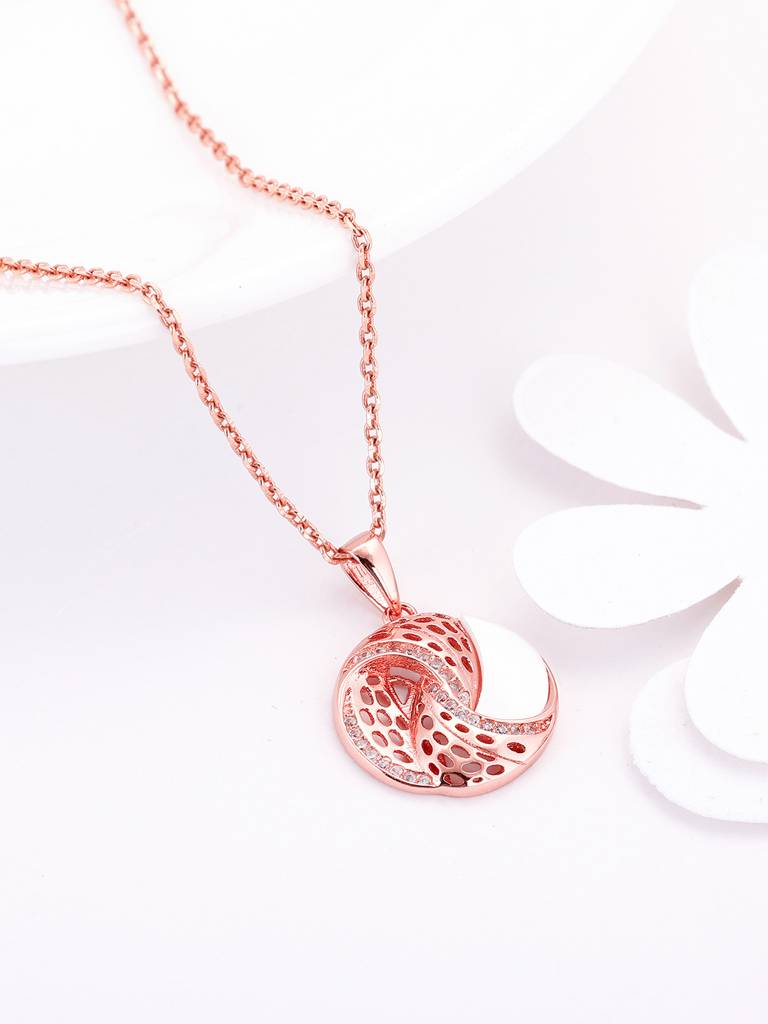 Giva 925 Sterling Silver Rose Gold Graceful Dreams Pendant With Link Chain